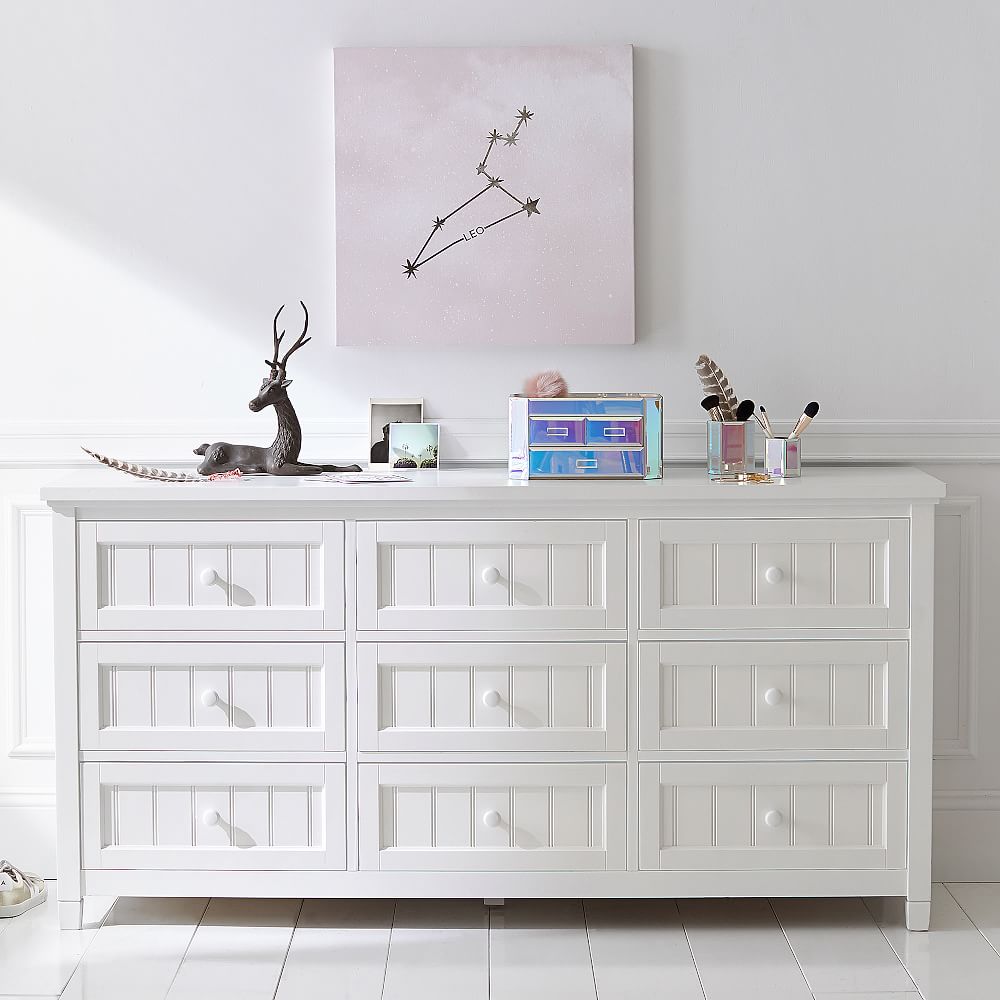 Beadboard 9-Drawer Wide Dresser (66w x 19d&quot;)