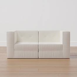 Piped Cushy Loveseat Set with Storage (65")