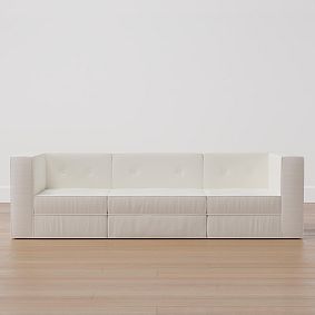 Piped Cushy Sofa Set with Storage (97.5&quot;)