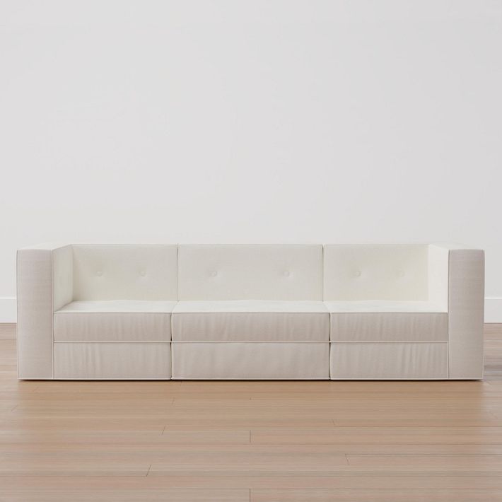 Piped Cushy Sofa Set with Storage (97.5&quot;)