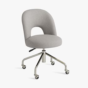 Simple Basketweave Silver Andie Swivel Desk Chair