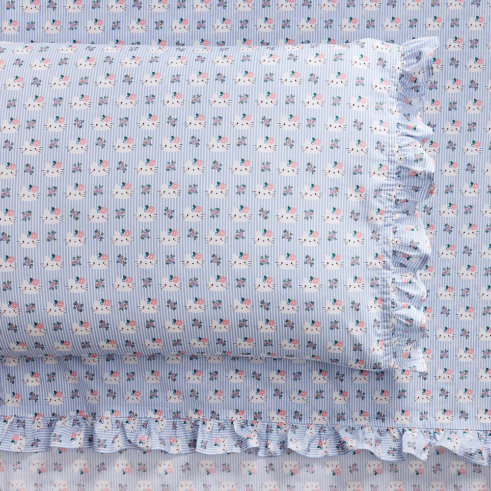 Hello Kitty&#174; Chambray Stripe Organic Sheet Set