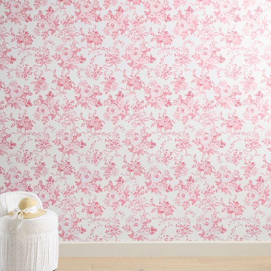 LoveShackFancy Damask Pink Floral Wallpaper