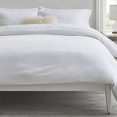 Super Soft Cotton Sateen Organic Duvet Cover, Single/Single XL, White