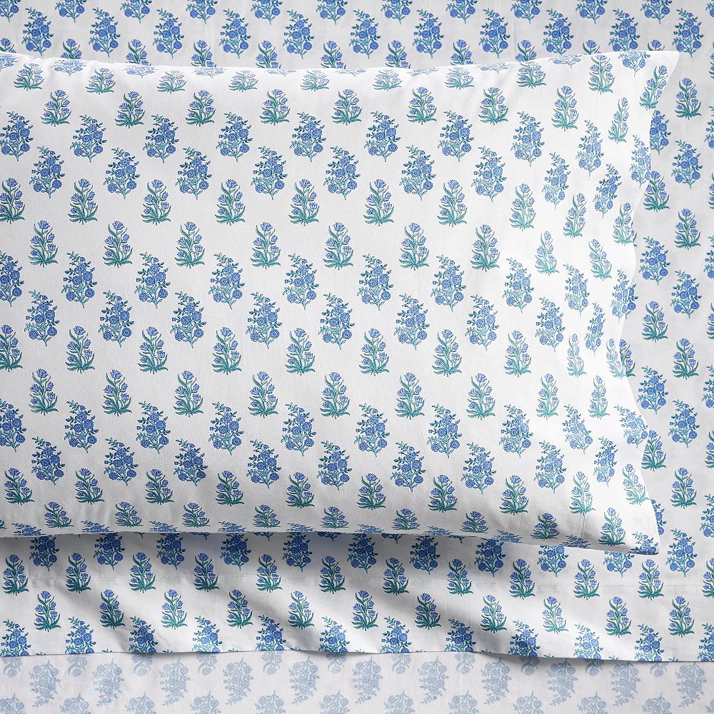 Roller Rabbit Wild Rose Organic Queen Sheet Set