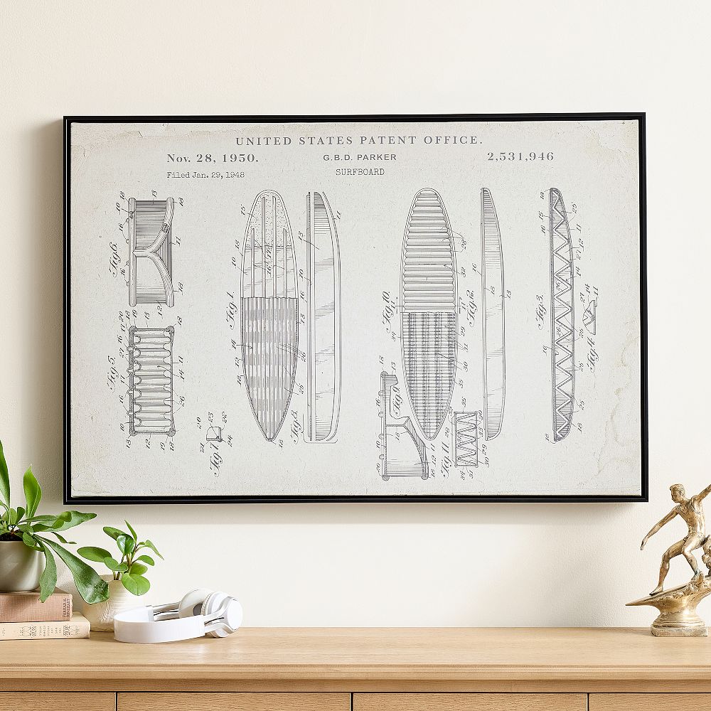 Surfboard Patent Framed Art