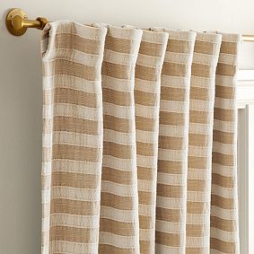 Heritage Strip Blackout Curtain, Set of 2