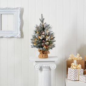 Flocked Tabletop Faux Christmas Tree - 2'