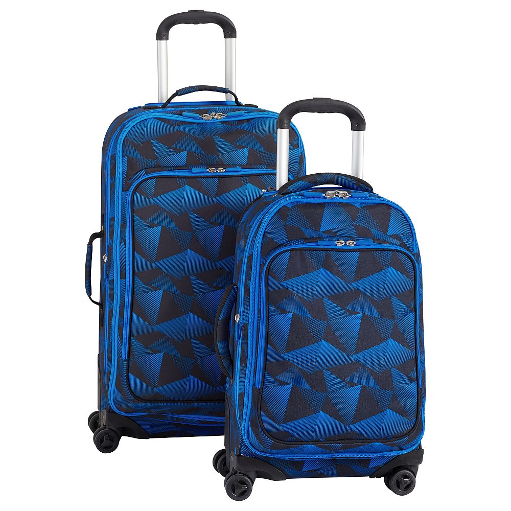 Jet-Set Black/Blue Apex 2-piece Spinner Luggage Set