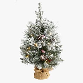 Flocked Tabletop Faux Christmas Tree - 2'