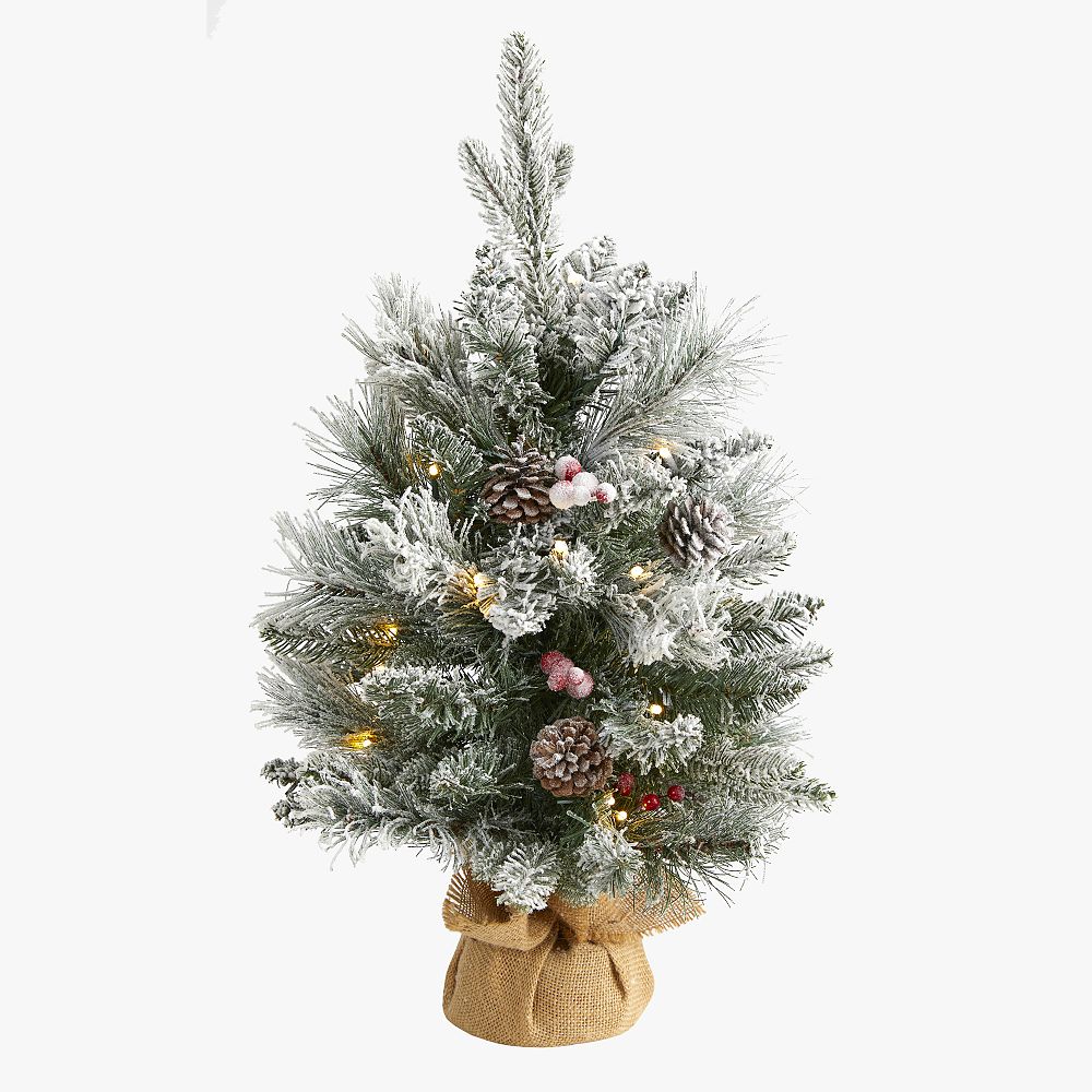 Flocked Tabletop Faux Christmas Tree - 2'