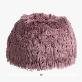 Himalayan Faux-Fur Mauve Bean Bag Chair