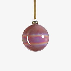 Pink Solid Lustre Glass Ornament Set
