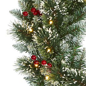 Frosted Swiss Pine Faux Wreath - 24&quot;
