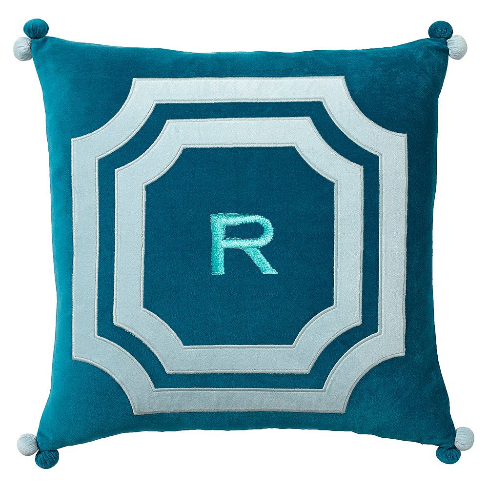 Velvet Frame Monogram Pillow Covers