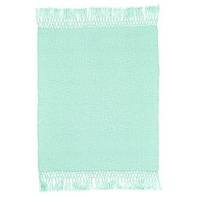 Woven Macrame Trim Throw