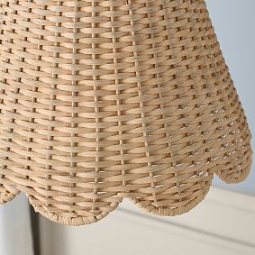 Emery Scallop Rattan Floor Lamp (60&quot;)