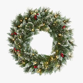 Frosted Swiss Pine Faux Wreath - 24&quot;