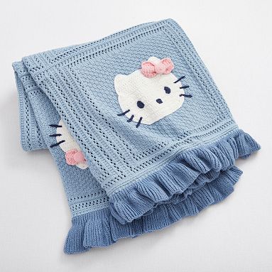 Hello Kitty® Crochet Throw, 40x50, Chambray Multi