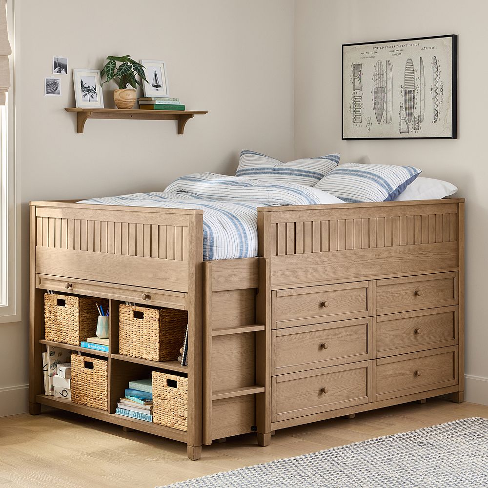 Beadboard Full Low Loft Bed