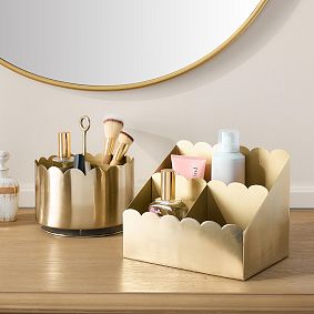 Gold Scallop Desktop Organizer