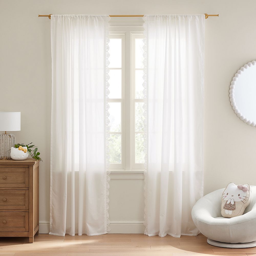 Hello Kitty&#174; Crochet Trim Sheer Curtain - Set of 2