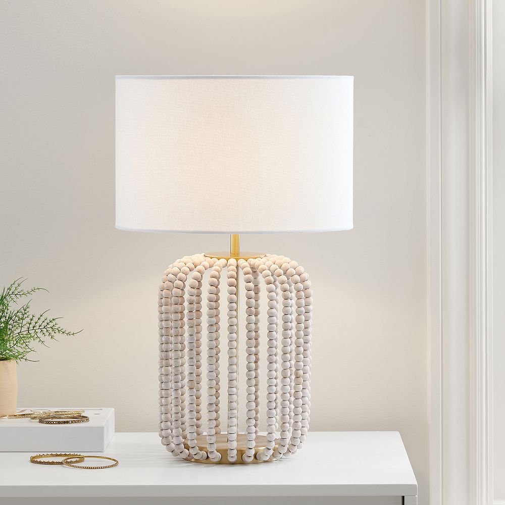Remy Wood Bead Table Lamp (20&quot;)