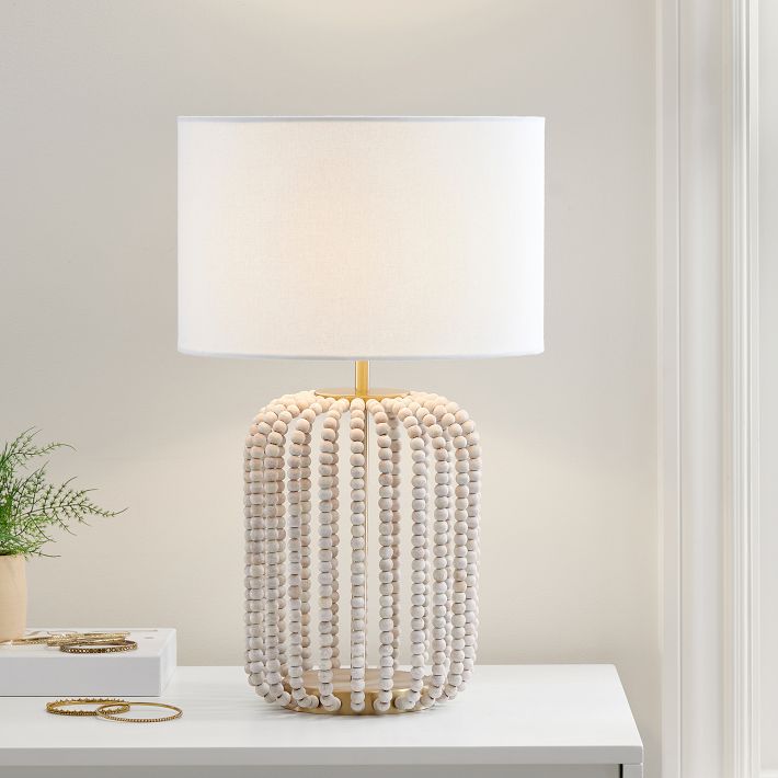 Remy Wood Bead Table Lamp (20&quot;)