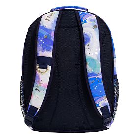 Colour Flow Gold Metallic Deep Blue Multi Backpack and Coldpack Lunch Box, Set of 3