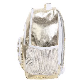 Metallic Gold Backpack and Cold Pack Lunch Box Bundle