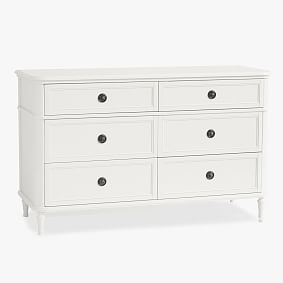 Colette 6-Drawer Wide Dresser, Simply White