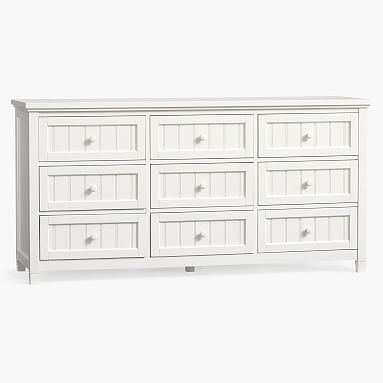 Beadboard 9-Drawer Wide Dresser, Simply White