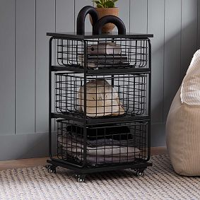 Metal Grid Storage Cart