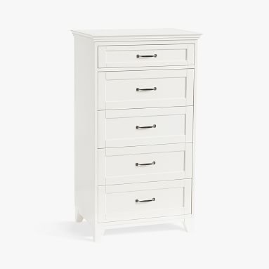 Hampton 5-Drawer Tall Dresser, Simply White
