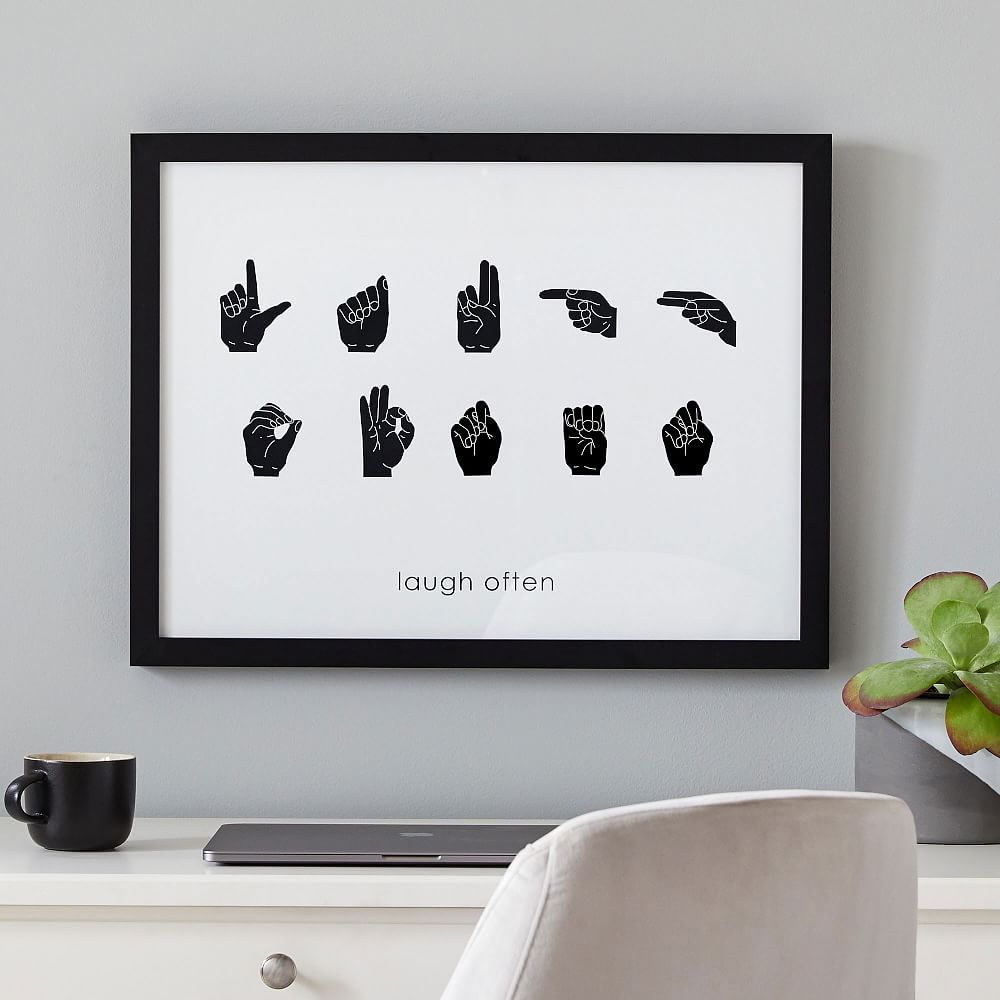 Laugh Often Signing Hands Framed Art