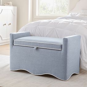 Wavy Piped Storage Settee (36.5&quot;)
