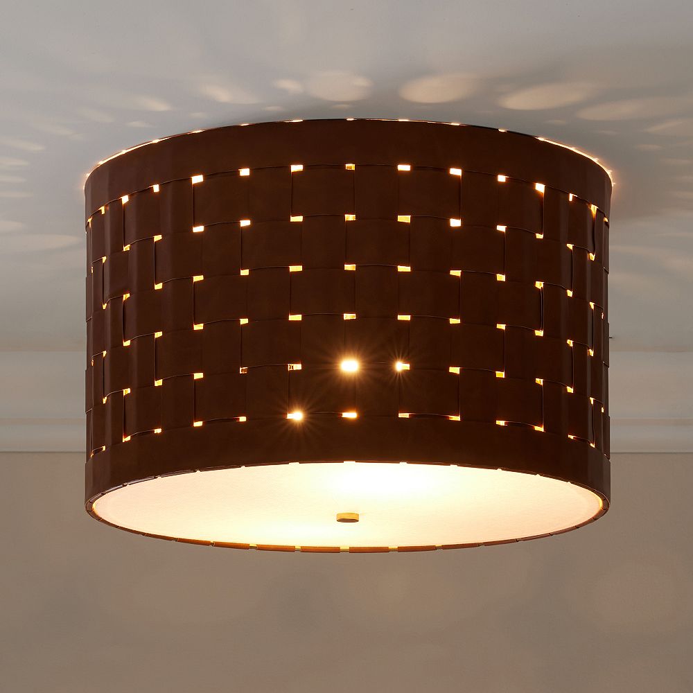 Wesley Faux Leather Flush Mount (17&quot;)