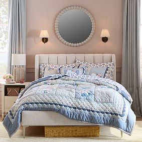 Belgian Linen Ruffle Pinstripe Blackout Curtain