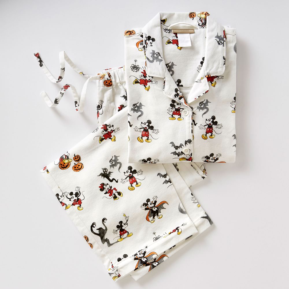 Disney Mickey Mouse Halloween Flannel Loose Fit Pajama Set