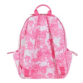 Lilly Pulitzer Quilted Pink Toile Backpack &amp; Water Bottle Bundle