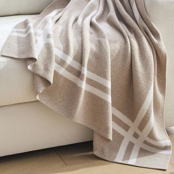 Blake Border Knit Throw Blanket | Pottery Barn Teen