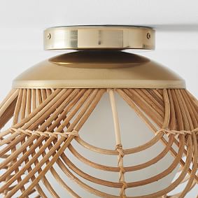 Rattan Flower Flush Mount
