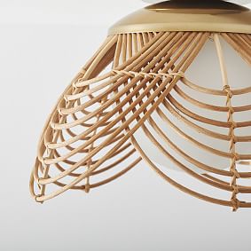Rattan Flower Flush Mount