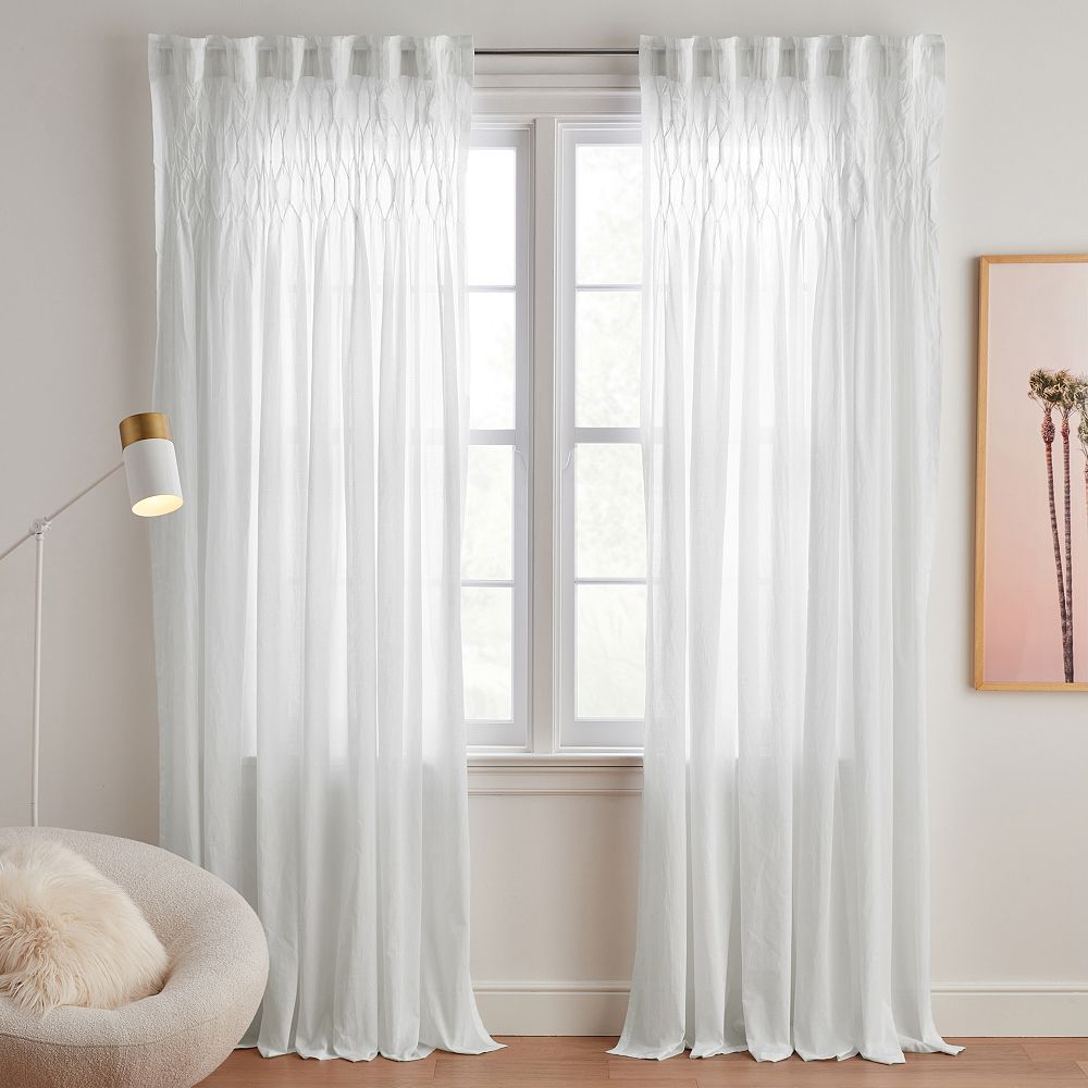 Smocked Pleated Sheer Curtain
