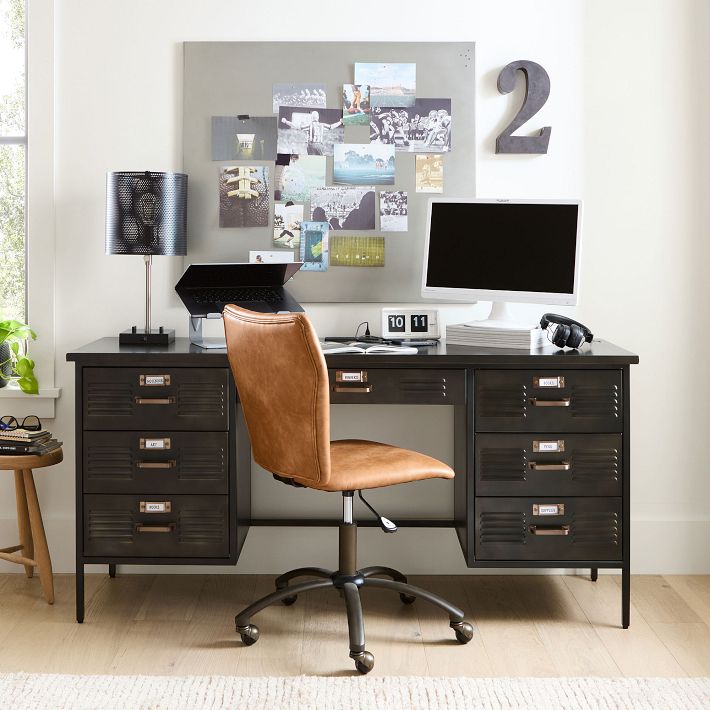 Locker Double Pedestal Smart Storage Desk | Pottery Barn Teen