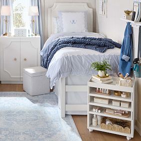 Wood &amp; Acrylic Rolling Beauty Cart