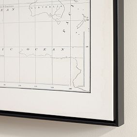 World Map Framed Canvas