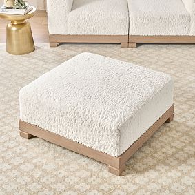 Piped Cushy Ottoman (32&quot;&ndash;43&quot;)