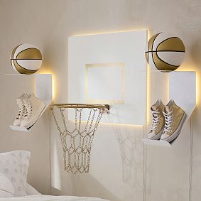 Backlit LED Gold Basketball Hoop (30&quot;x24&quot;)