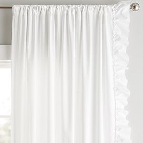 Washed Cotton Ruffle Organic Curtain Set